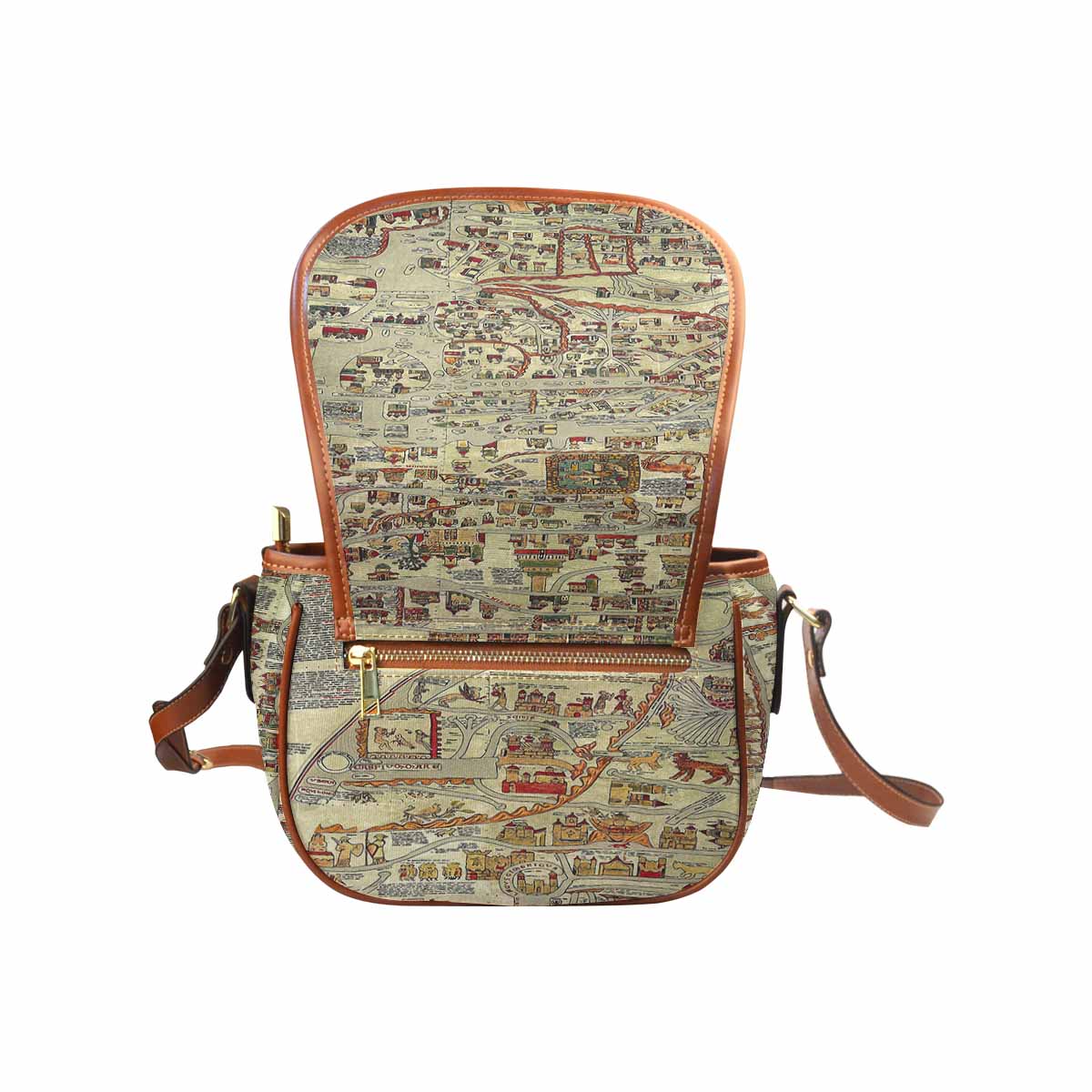 Antique Map design Handbag, saddle bag, Design 27