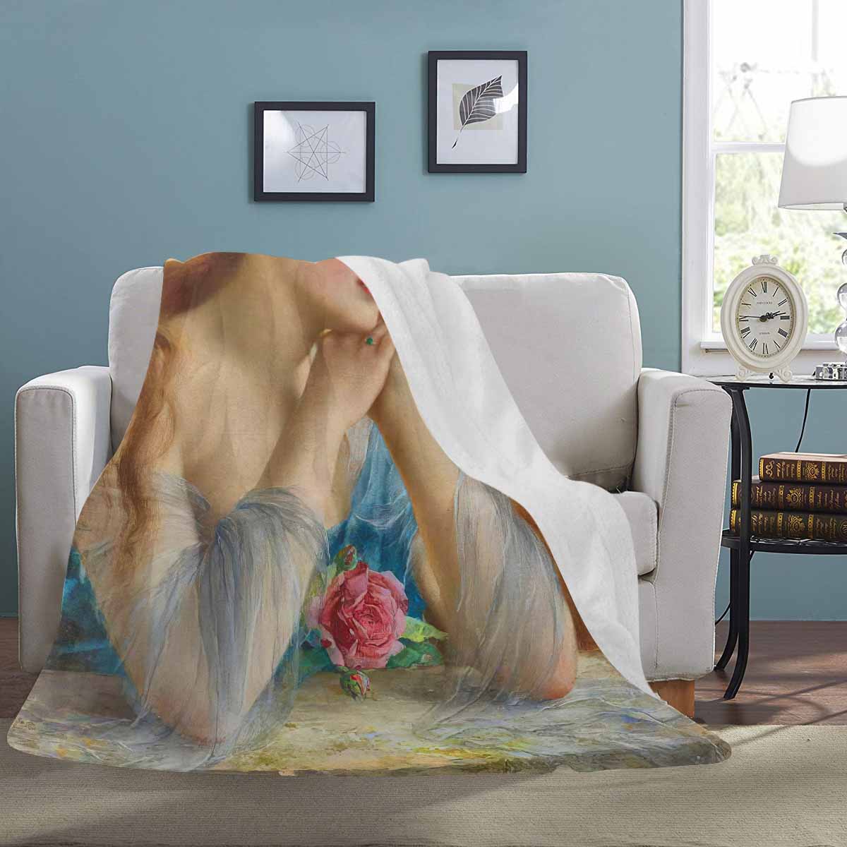 Victorian Lady Design BLANKET, LARGE 60 in x 80 in, Reverie 2