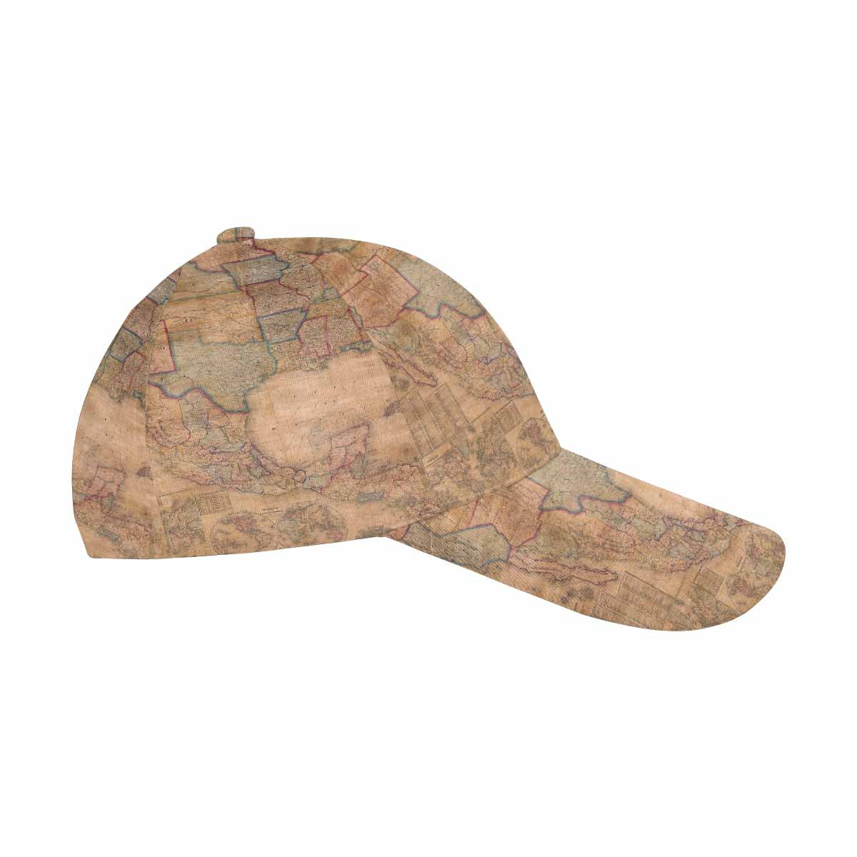 Antique Map design dad cap, trucker hat, Design 28