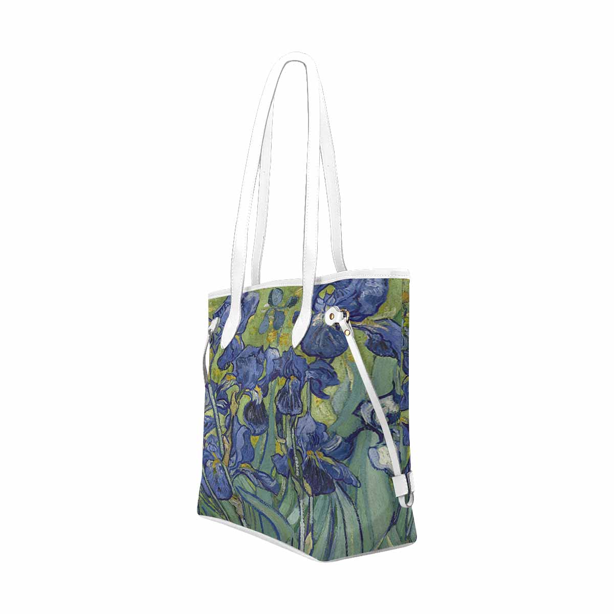 Vintage Floral Handbag, Classic Handbag, Mod 1695361 Design 40, WHITE TRIM