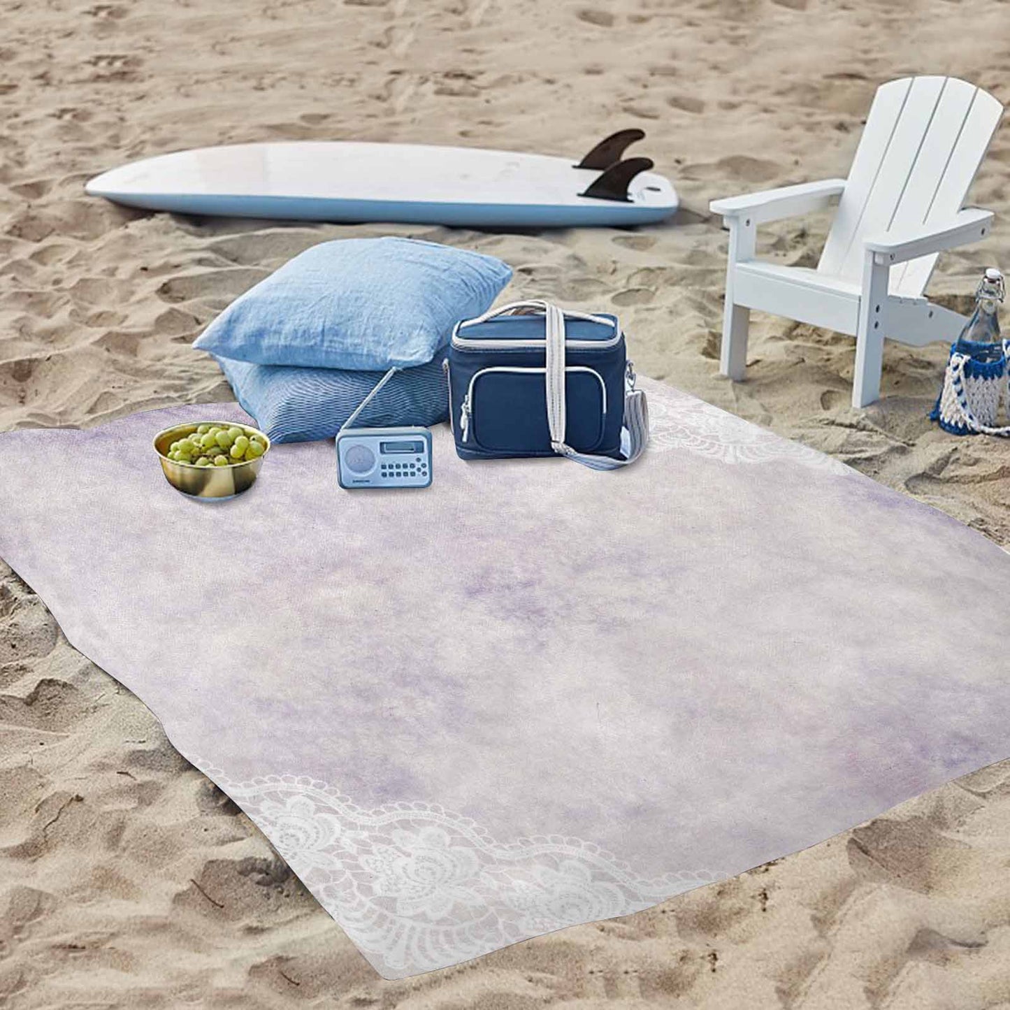 Victorian lace print waterproof picnic mat, 69 x 55in, design 40