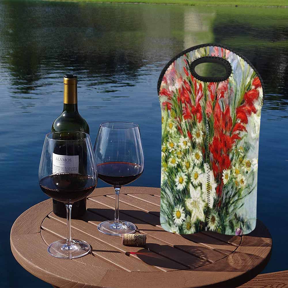 Vintage floral 2 bottle wine bag, Design 43
