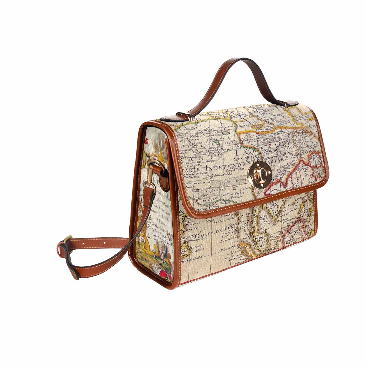 Antique Map Handbag, Model 1695341, Design 10