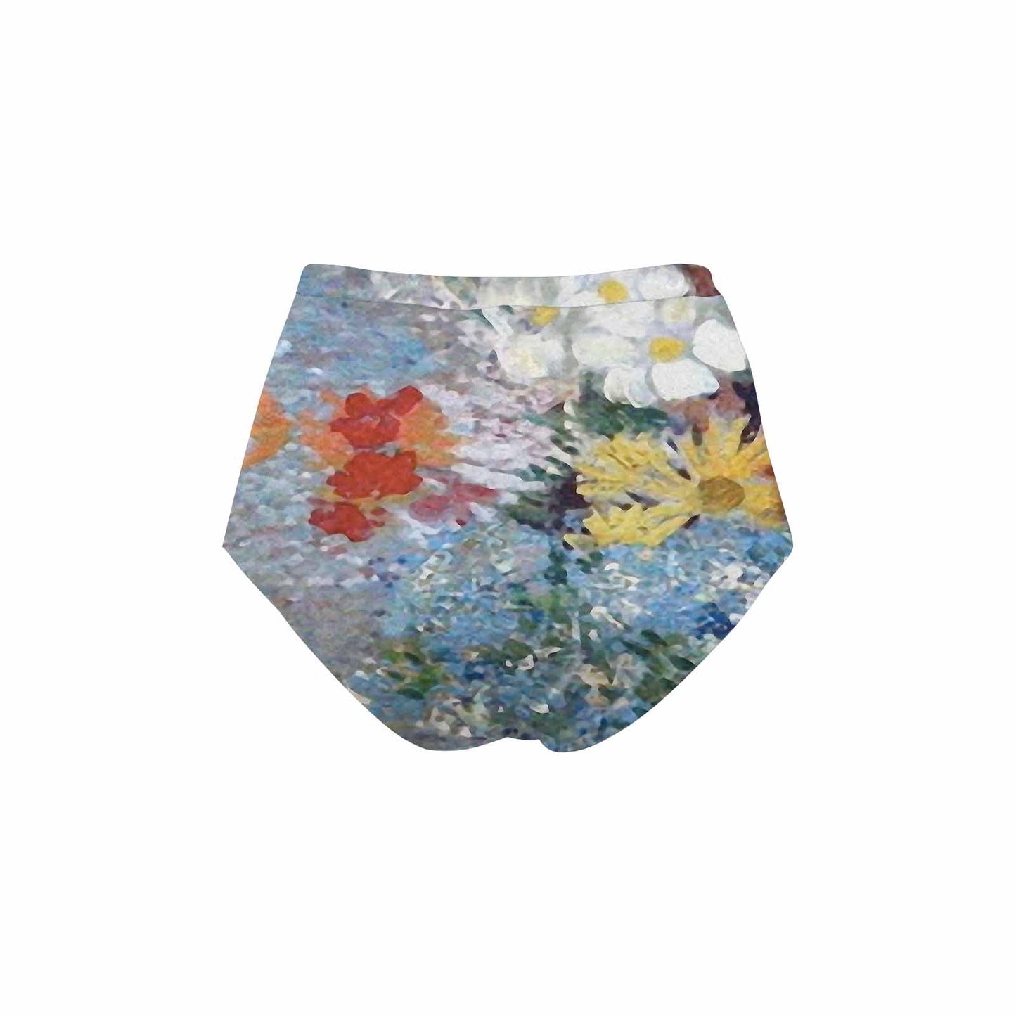 Vintage floral High waist bikini bottom, Design 41