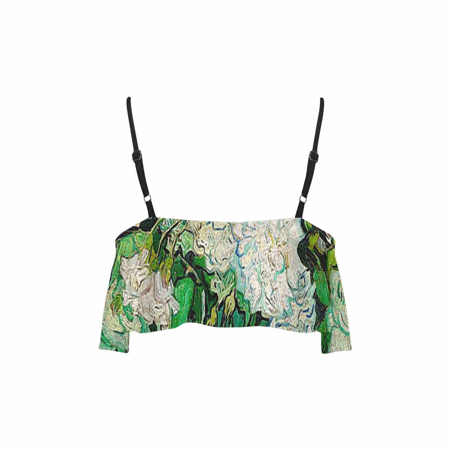 Vintage floral flounce bikini top, Design 45