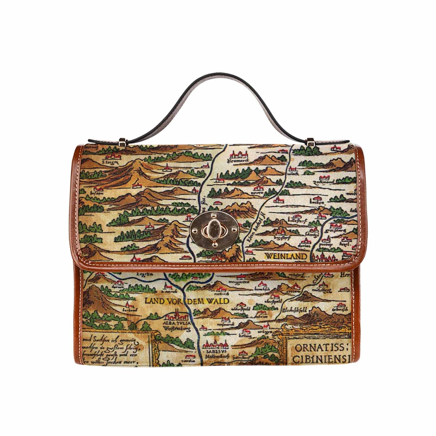 Antique Map Handbag, Model 1695341, Design 48