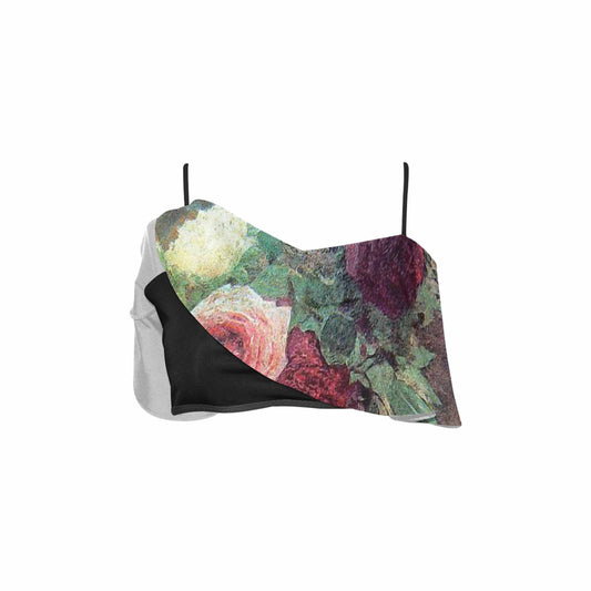 Vintage floral flounce bikini top, Design 29