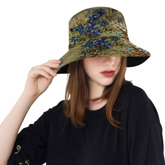 Vintage floral unisex bucket boonie Hat, outdoors hat, Design 39