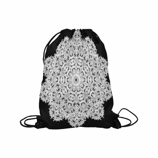 Victorian lace print, DRAWSTRING BAG, MEDIUM, design 50