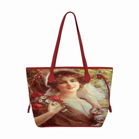 Victorian Lady Design Handbag, Model 1695361, Country Summer, RED TRIM