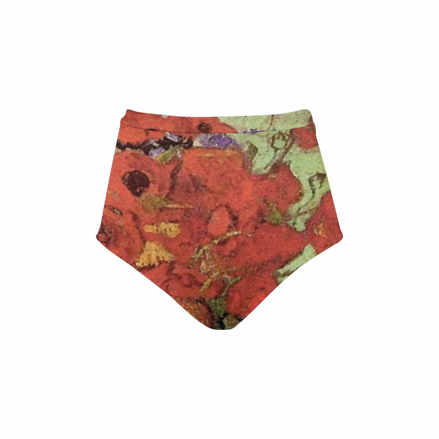 Vintage floral High waist bikini bottom, Design 47