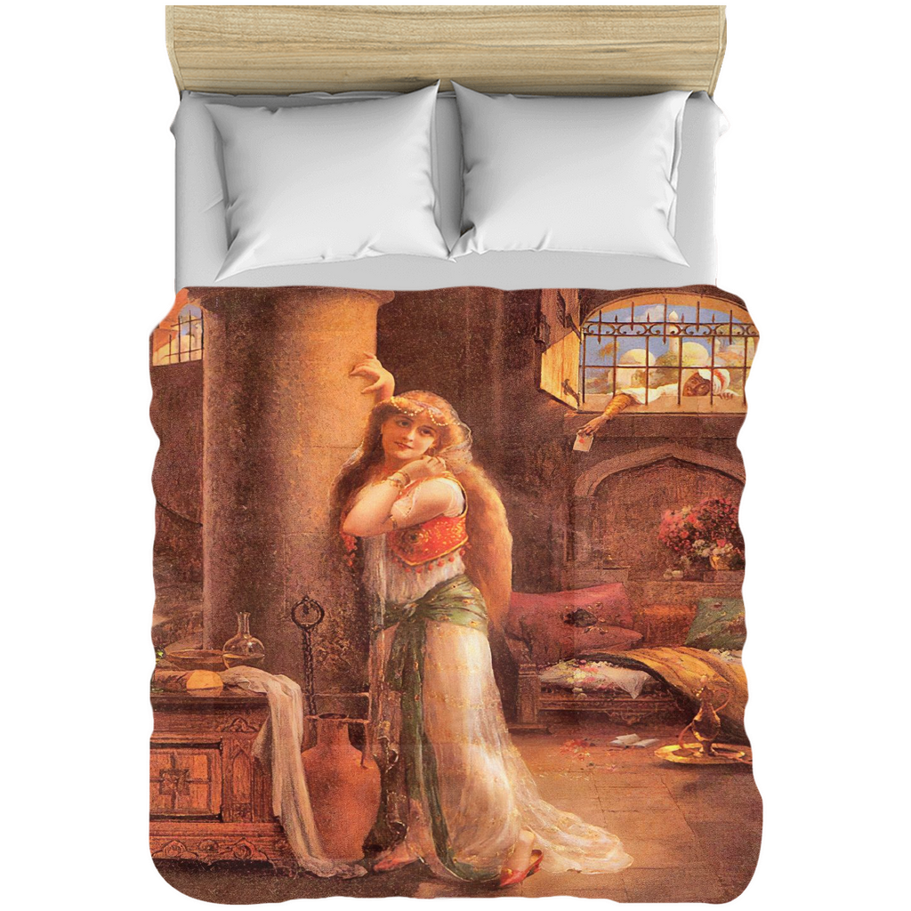 Victorian lady design comforter, twin, twin XL, queen or king, The Secret Message