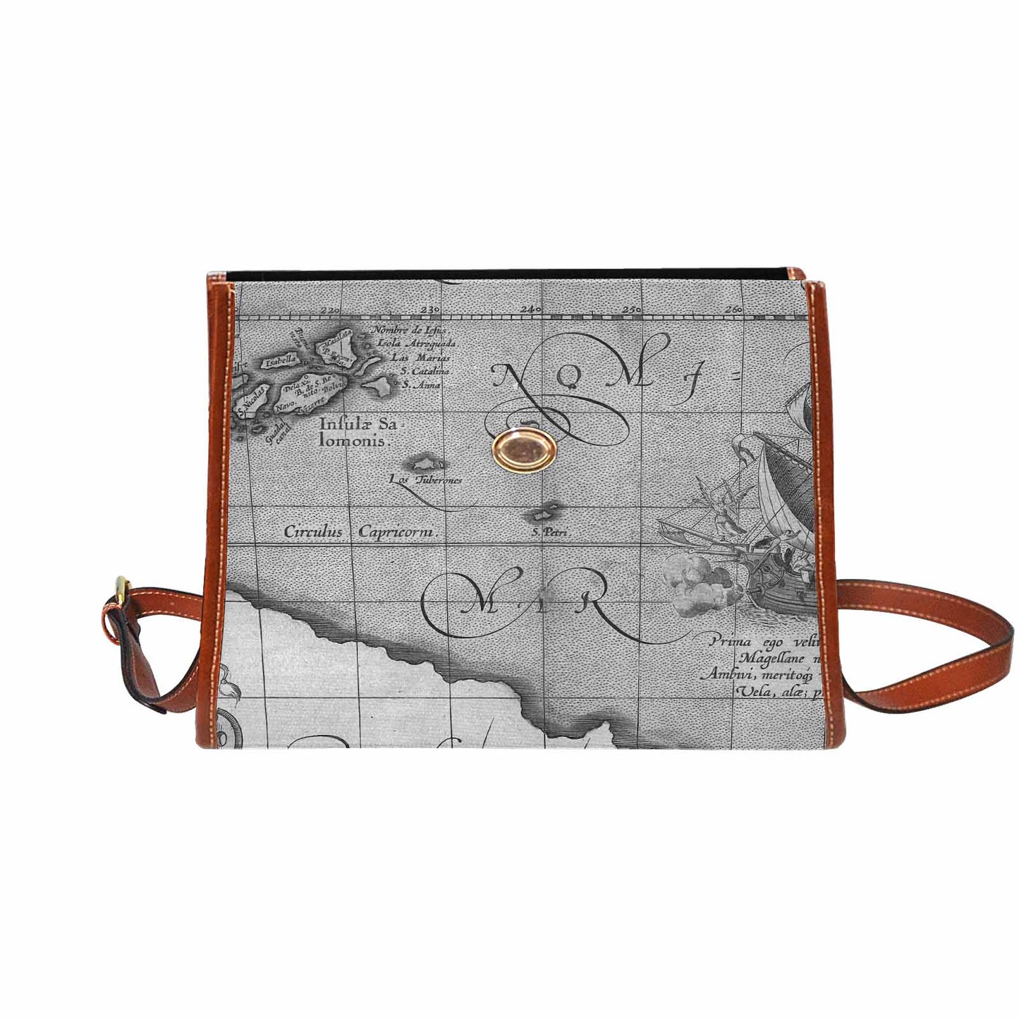Antique Map Handbag, Model 1695341, Design 44