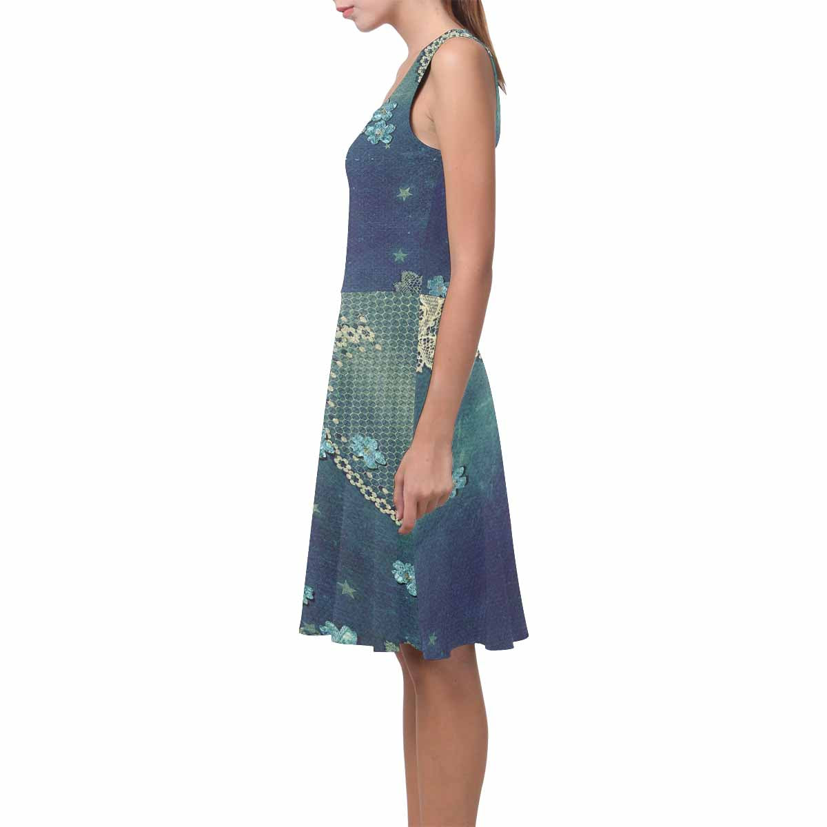 Victorian printed lace summer dress, Design 04