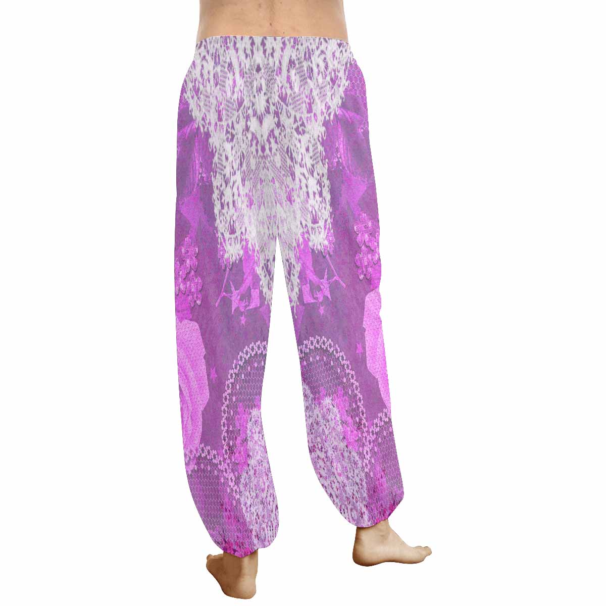 Victorian lace print Haram pants, loose comfy pants design 03