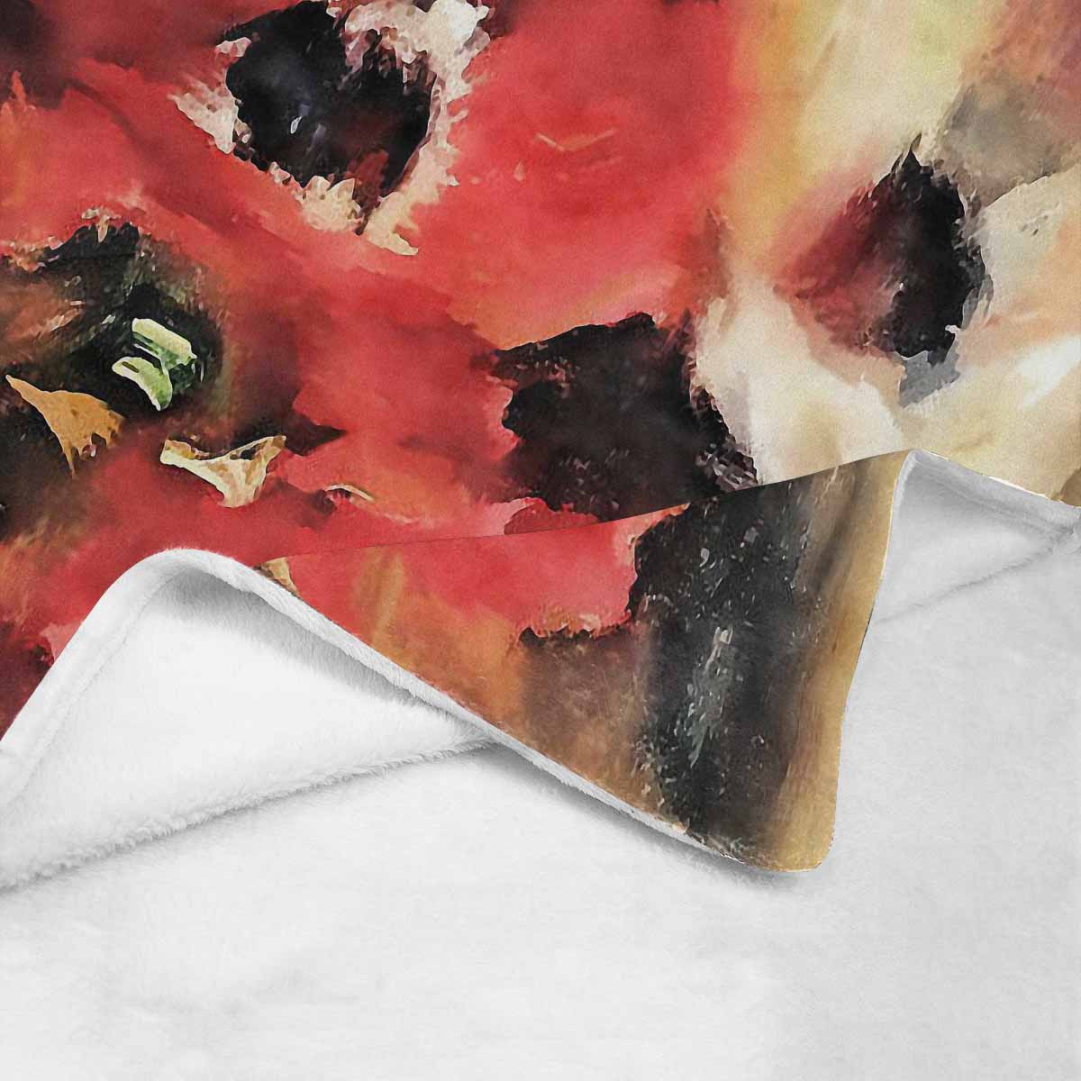 Vintage Floral BLANKET, LARGE 60 in x 80 in, Design 14 C50