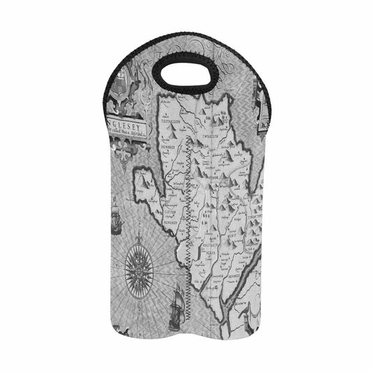 2 Bottle Antique map wine bag,Design 11