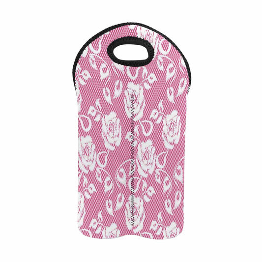 2 Bottle Victorian lace print wine bag, Design 17