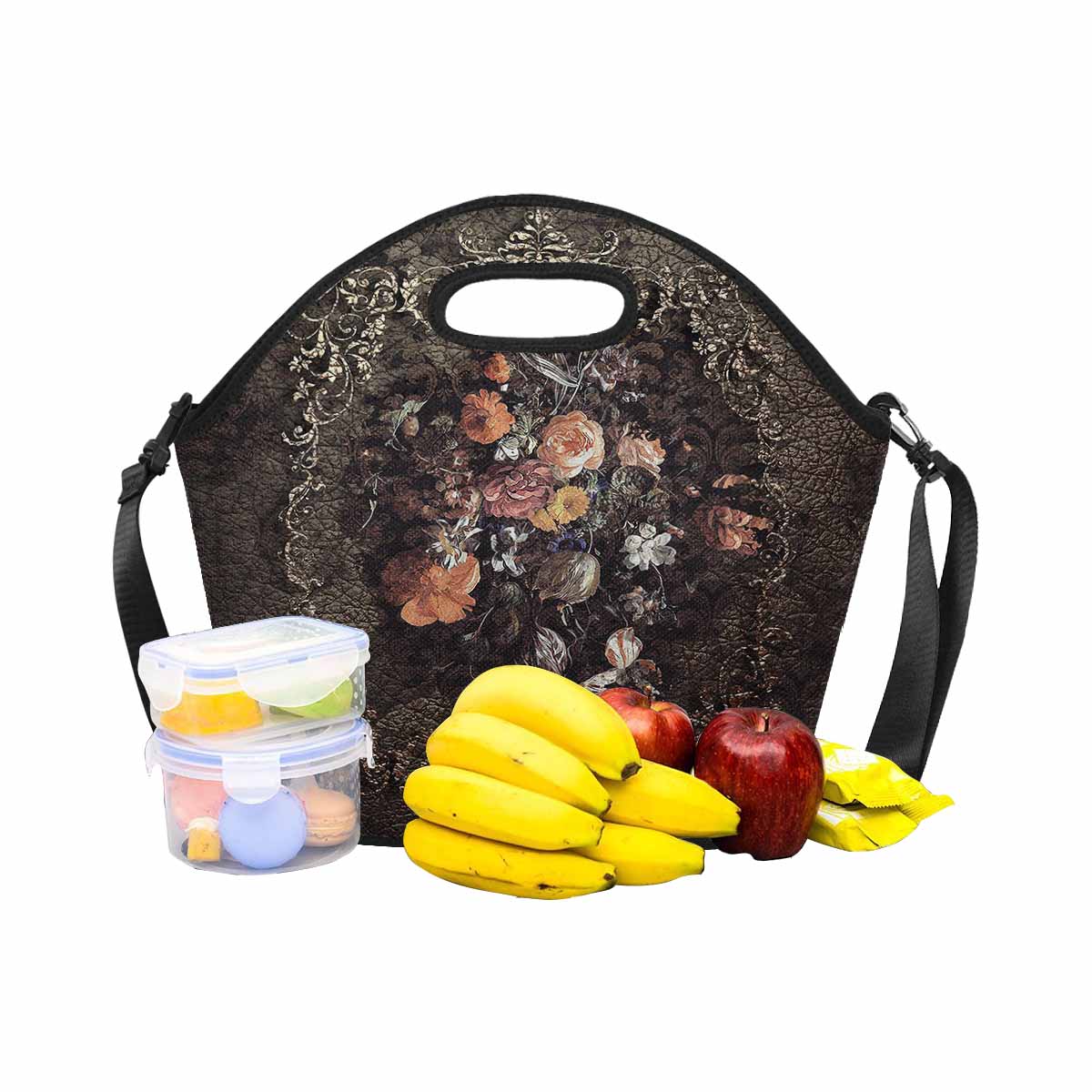 Antique general print, insulated lunch bag, design 12