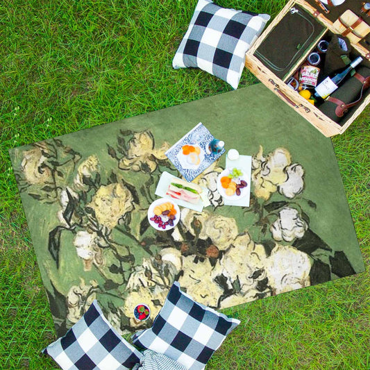 Vintage Floral waterproof picnic mat, 81 x 55in, Design 55