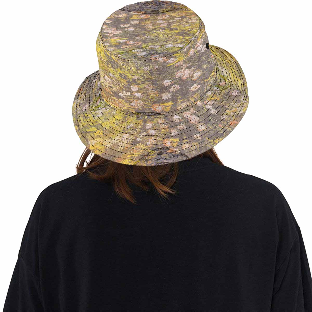 Vintage floral unisex bucket boonie Hat, outdoors hat, Design 05x