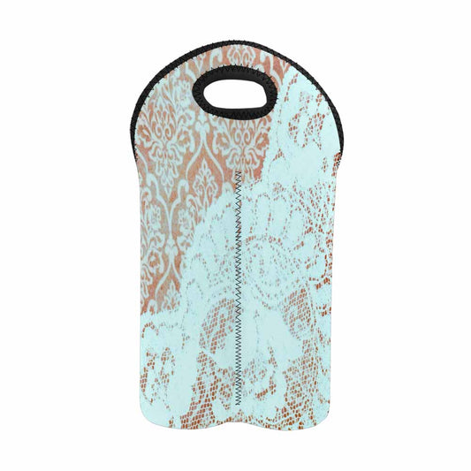 2 Bottle Victorian lace print wine bag, Design 23