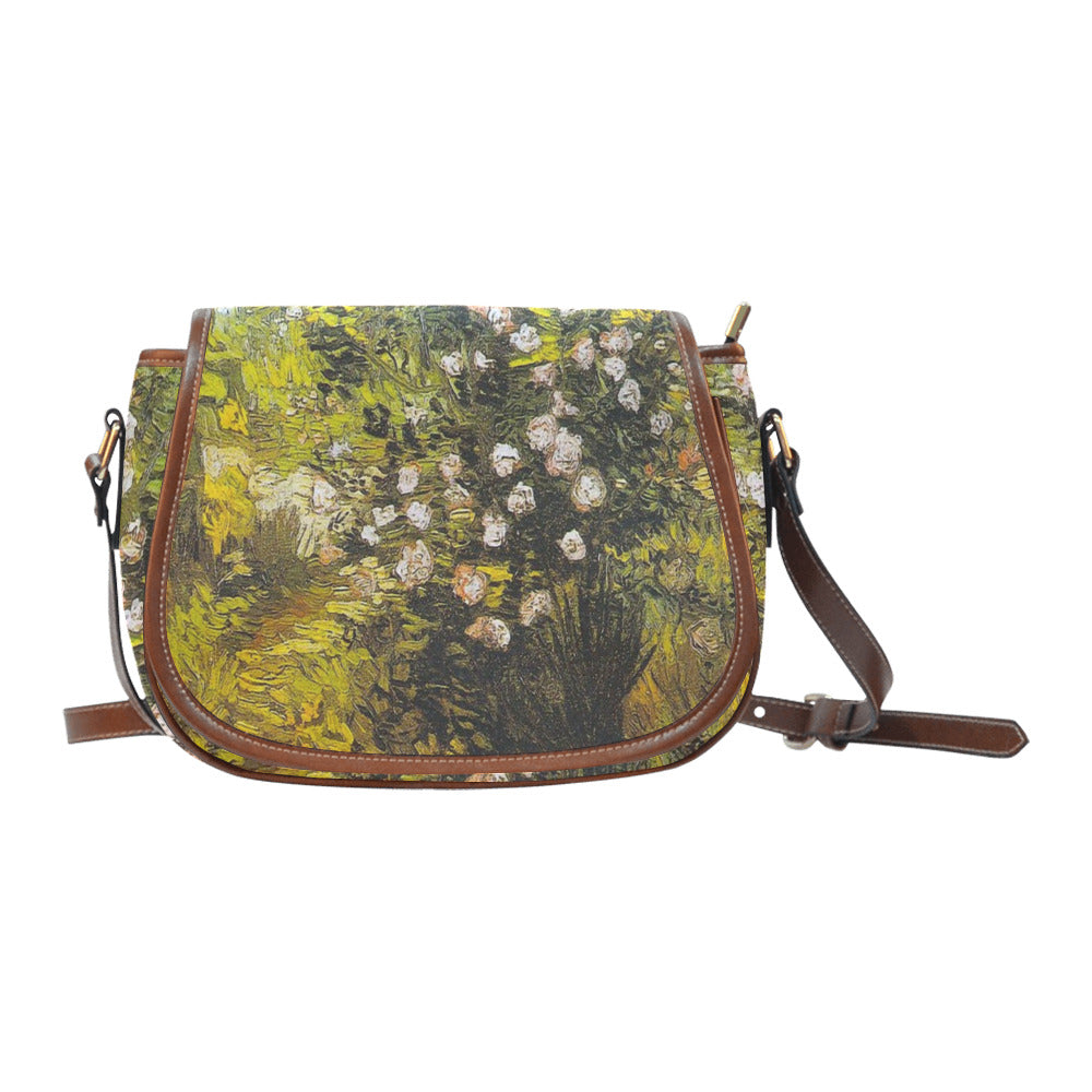 Vintage floral handbag, Design 05 Model 1695341 Saddle Bag/Large (Model 1649)