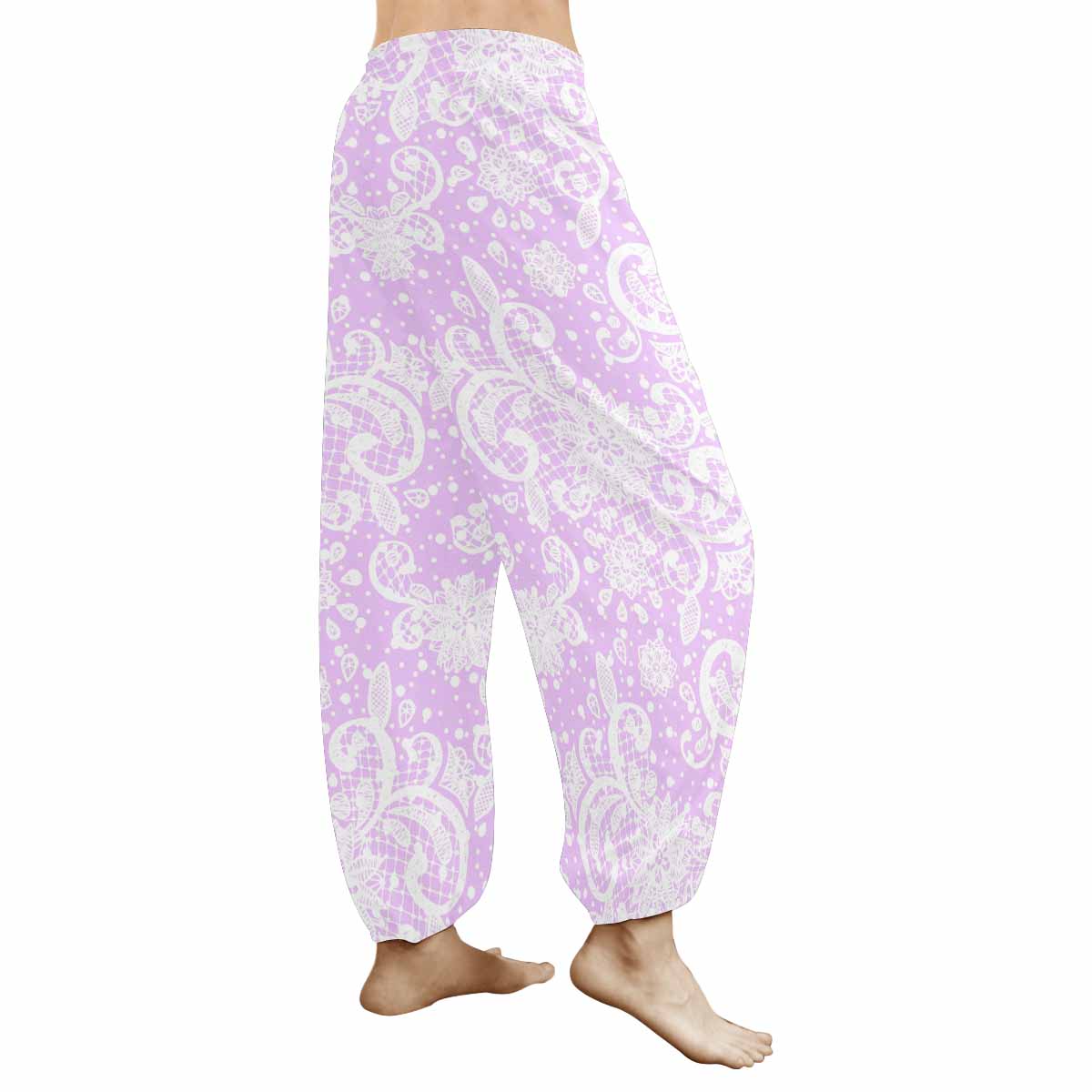 Victorian lace print Haram pants, loose comfy pants design 06