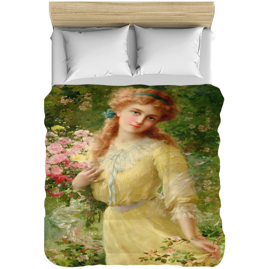 Victorian lady design comforter, twin, twin XL, queen or king, Portrait of a Girl