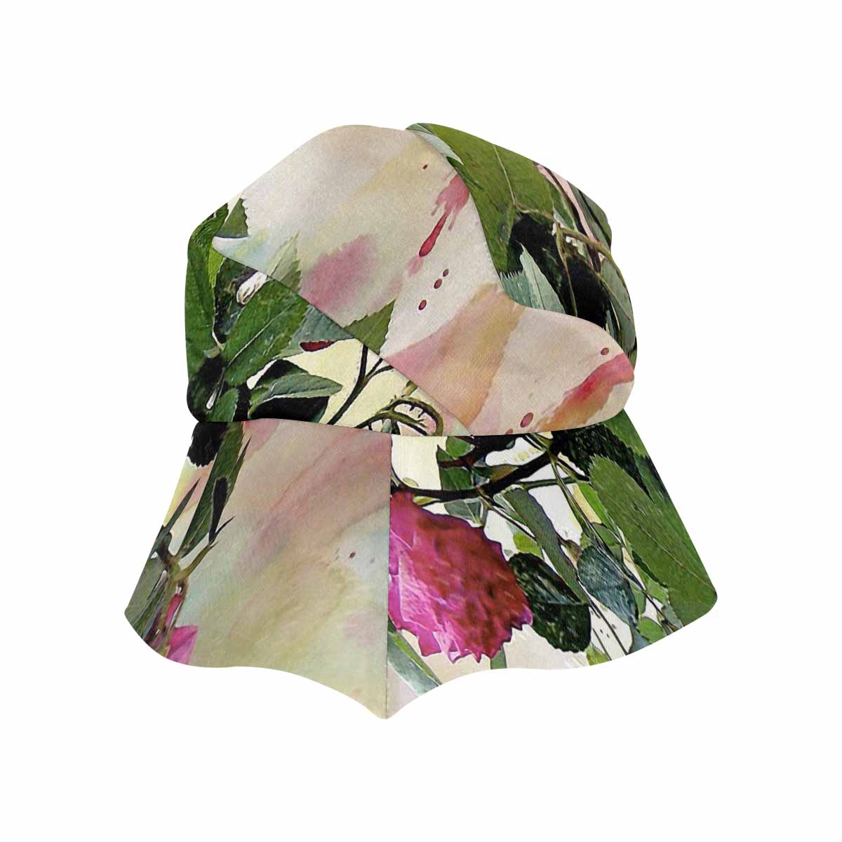 Vintage floral wide brim sunvisor Hat, outdoors hat, Design 22