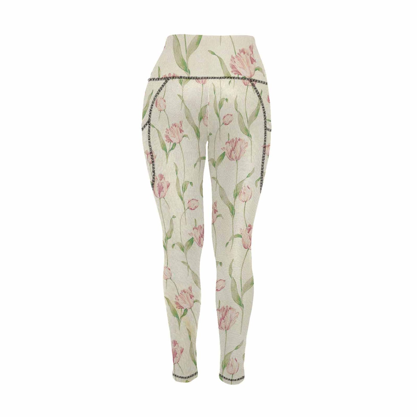 Floral 2, active wear leggings, outside surge, design 14