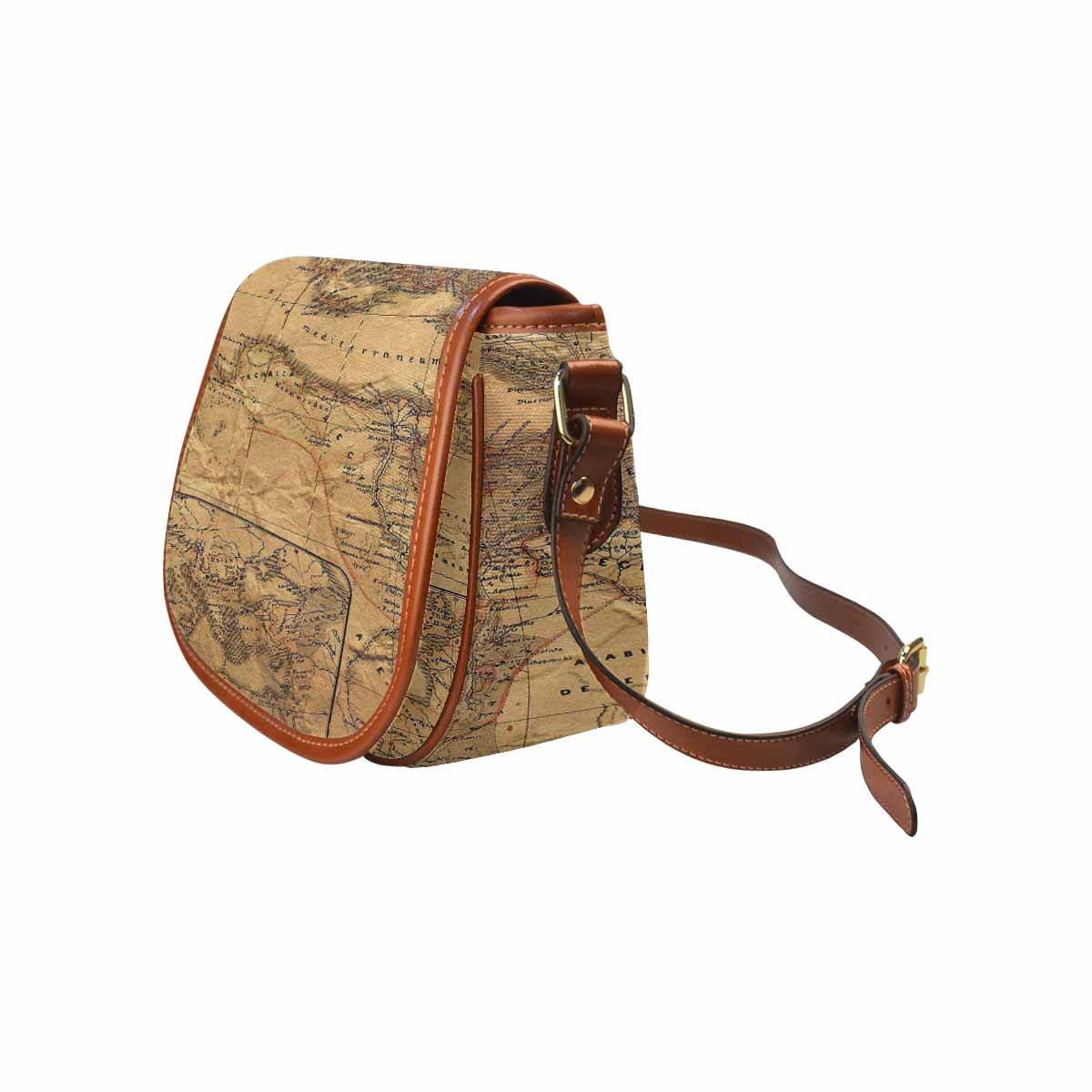 Antique Map design Handbag, saddle bag, Design 21