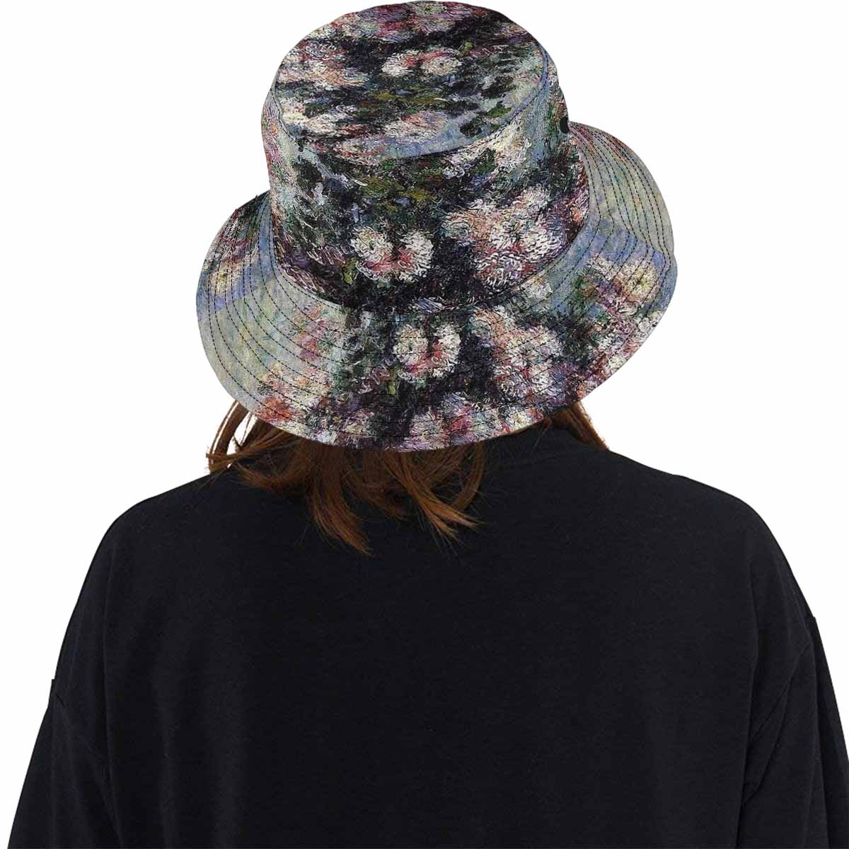 Vintage floral unisex bucket boonie Hat, outdoors hat, Design 44
