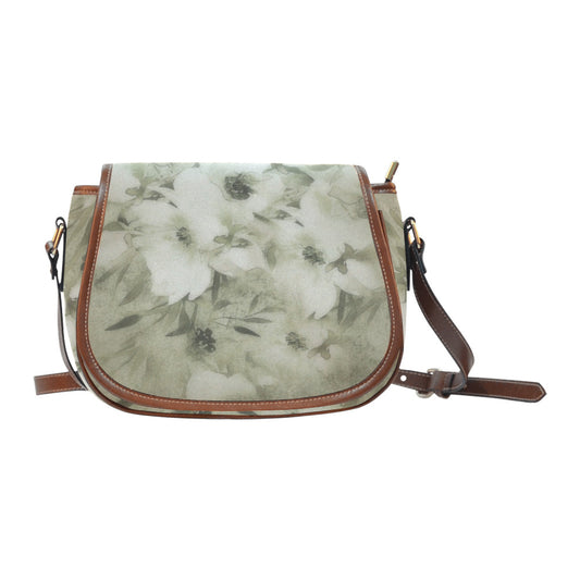 Vintage floral handbag, Design 03x Model 1695341 Saddle Bag/Large (Model 1649)