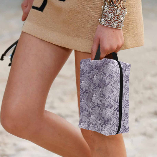 Victorian lace print toiletry comestic bag, design 39