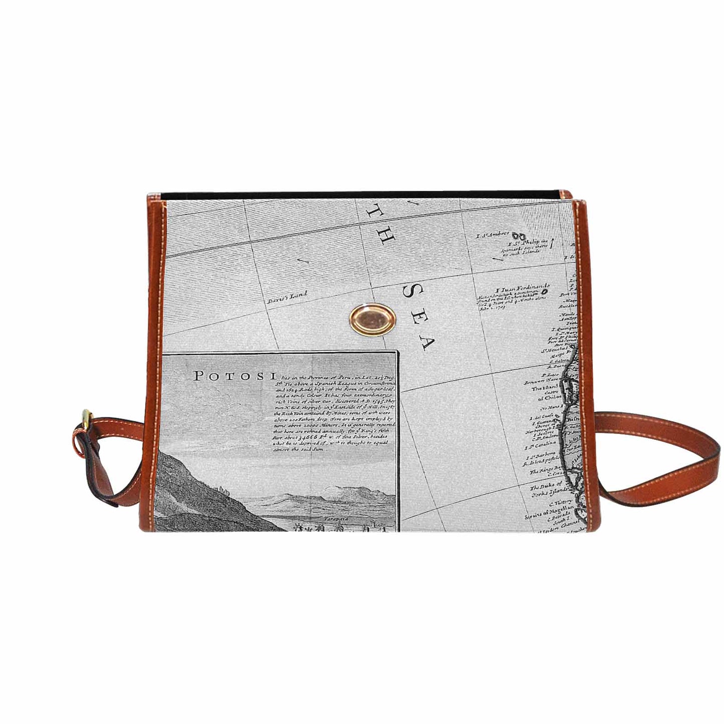 Antique Map Handbag, Model 1695341, Design 38