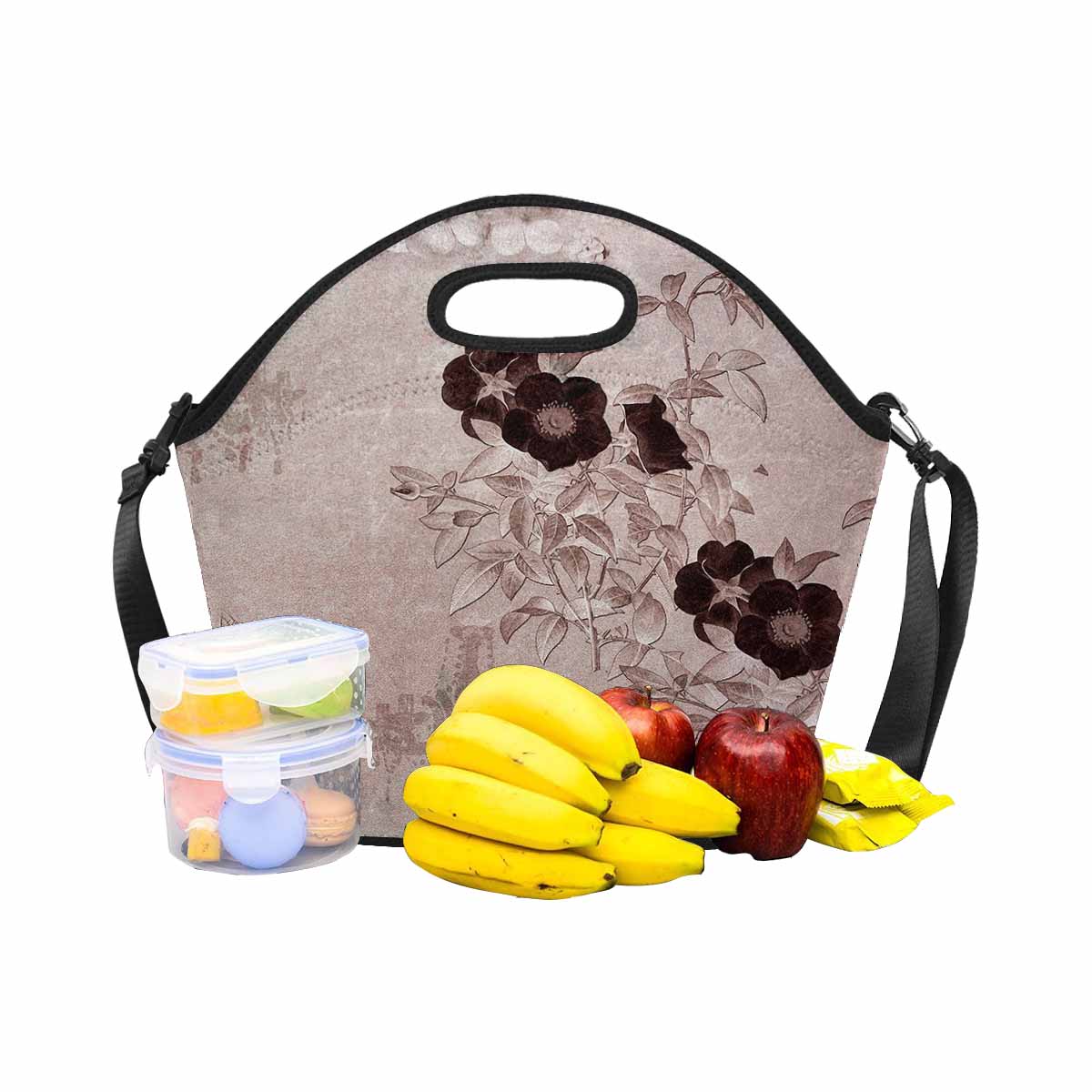 Antique general print, insulated lunch bag, design 14