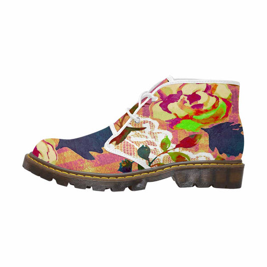 Lace Print, Cute comfy womens Chukka boots, design 22