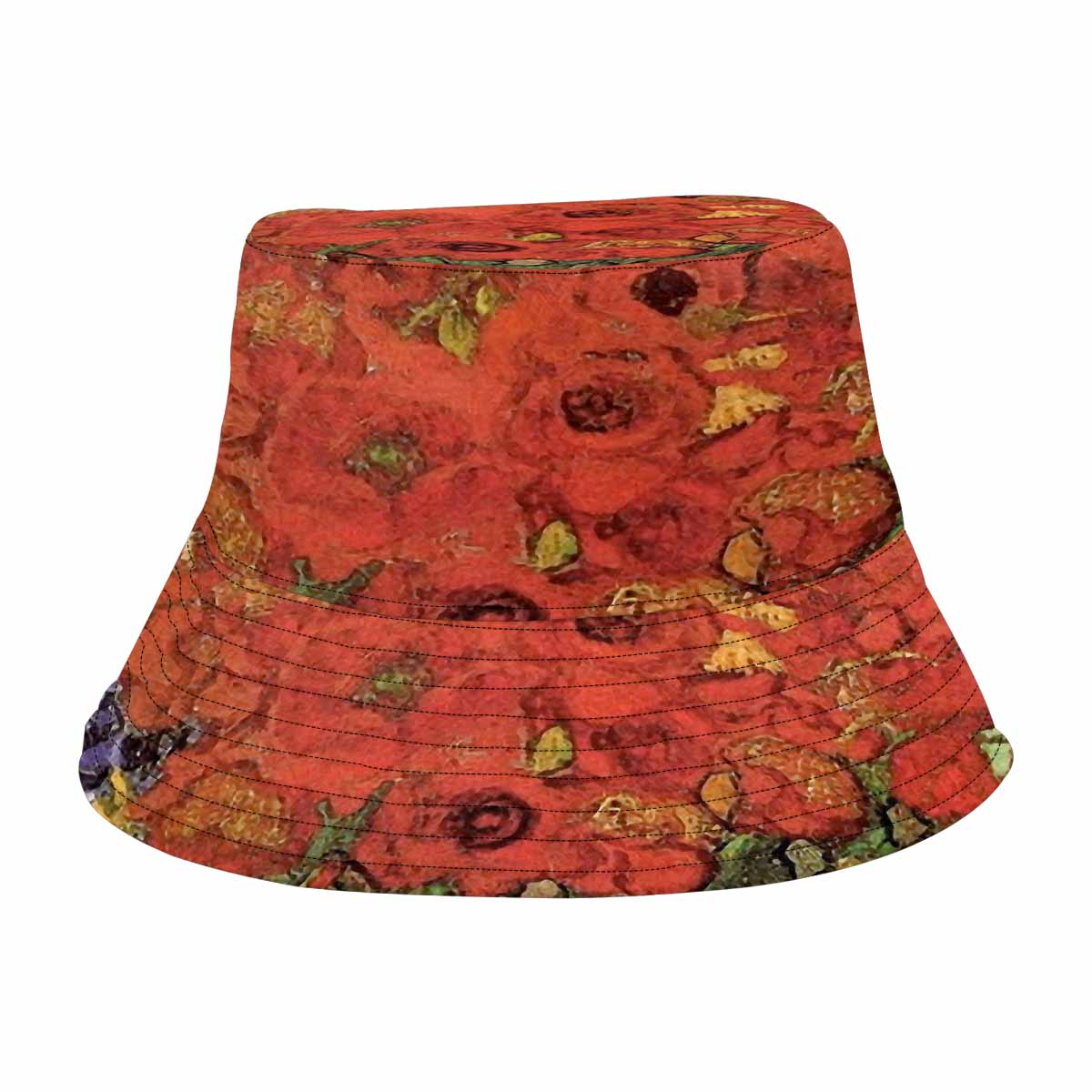 Vintage floral unisex bucket boonie Hat, outdoors hat, Design 47
