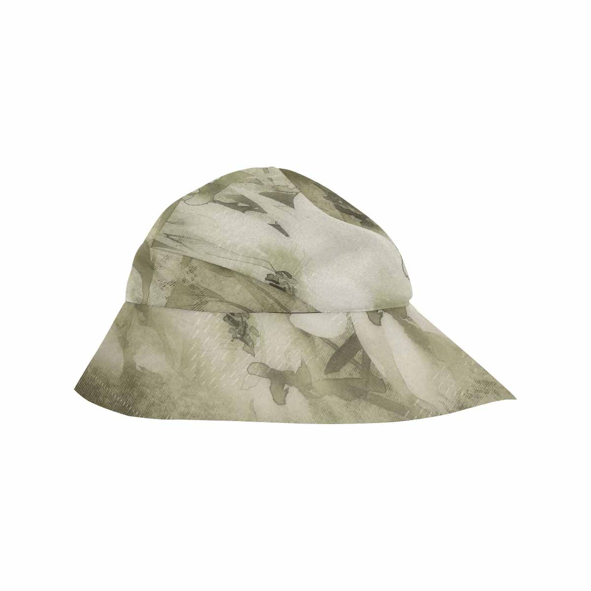 Vintage floral wide brim sunvisor Hat, outdoors hat, Design 03x