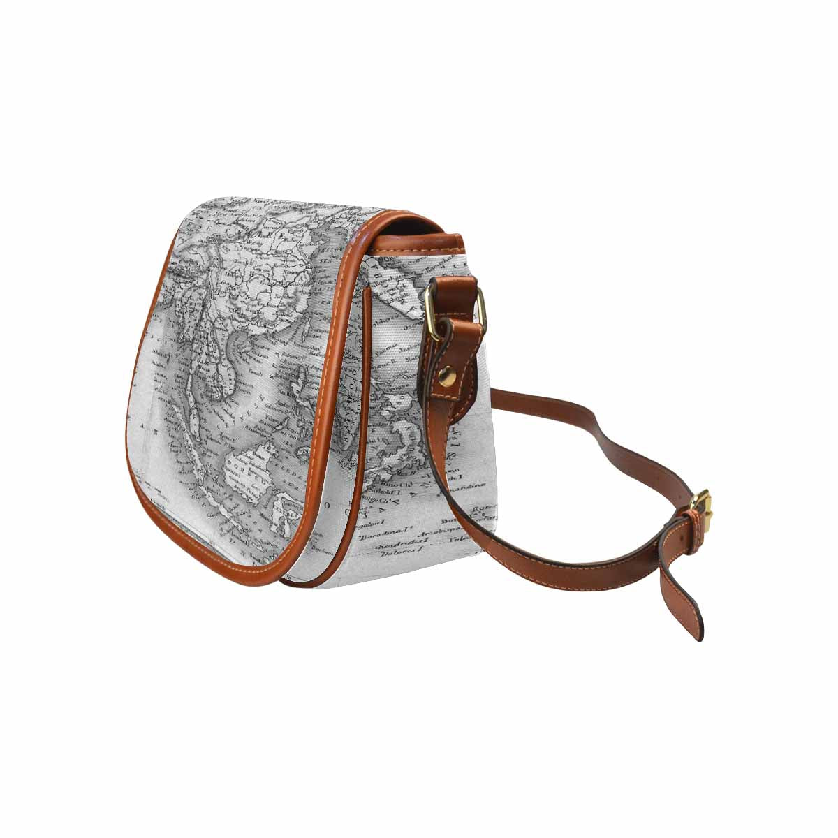 Antique Map design Handbag, saddle bag, Design 35