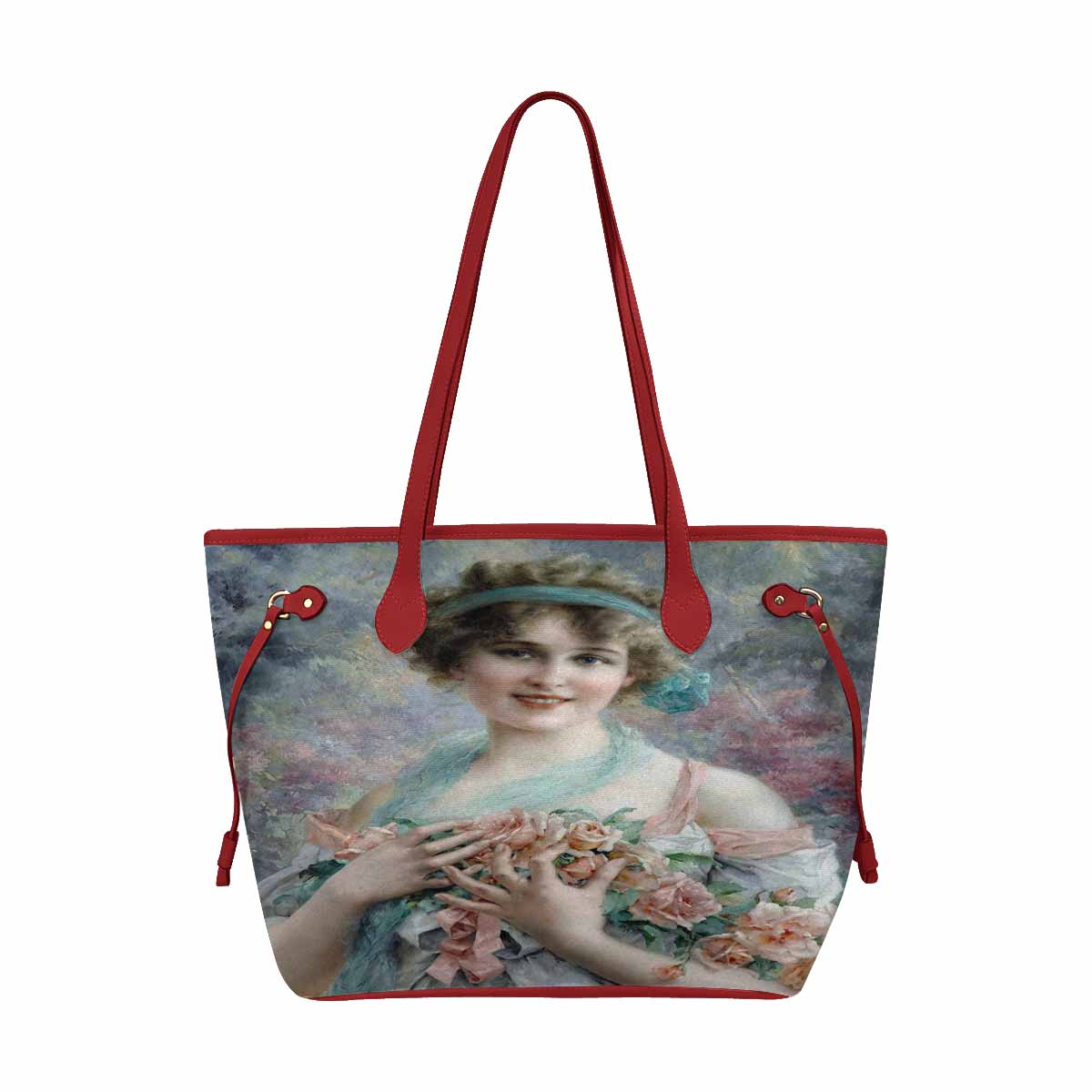 Victorian Lady Design Handbag, Model 1695361, The Rose Girl, RED TRIM