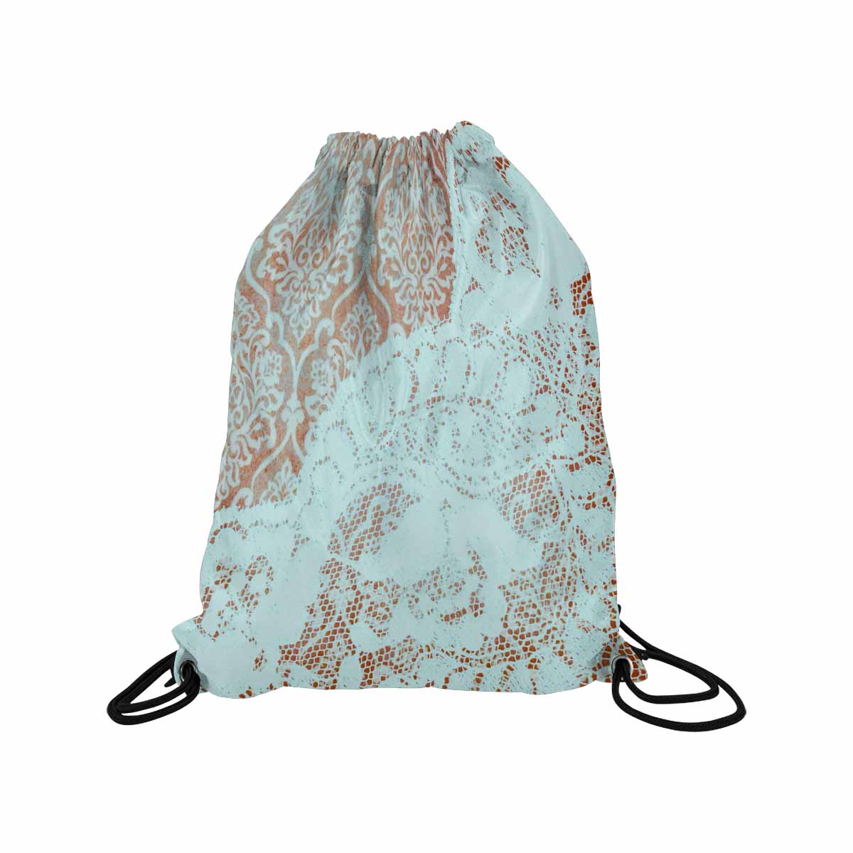 Victorian lace print, DRAWSTRING BAG, MEDIUM, design 23