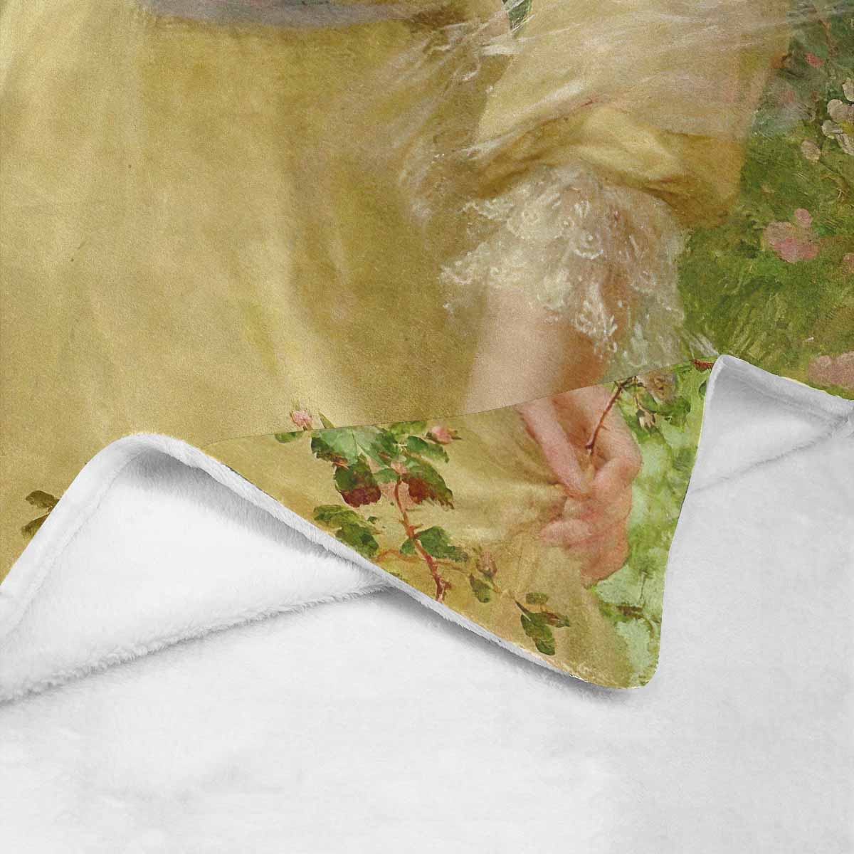 Victorian Lady Design BLANKET, LARGE 60 in x 80 in, Portrait Of A Girl