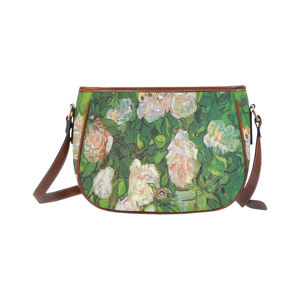 Vintage floral handbag, Design 06 Model 1695341 Saddle Bag/Large (Model 1649)