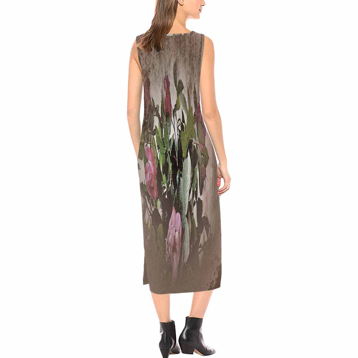 Vintage floral long dress, model D09538 Design 22x