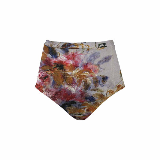 Vintage floral High waist bikini bottom, Design 12