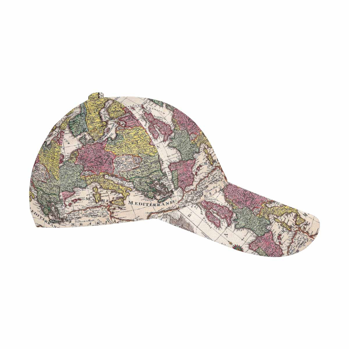 Antique Map design dad cap, trucker hat, Design 43