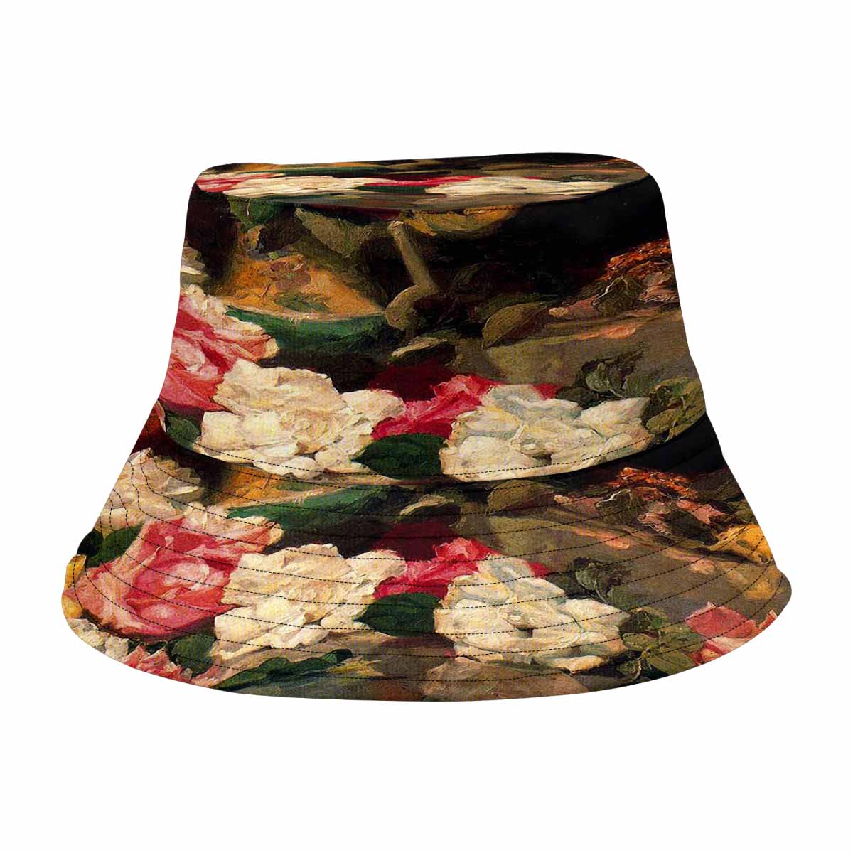 Vintage floral unisex bucket boonie Hat, outdoors hat, Design 37