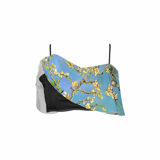 Vintage floral flounce bikini top, Design 20